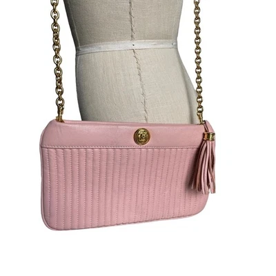 Bolso Bandolera Vintage Anne Klein Calderón Cuero Rosa Cadena Dorada Foto 1 de 4