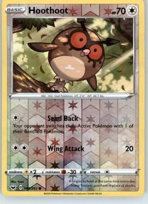 Hoothoot - SWSH01: Sword & Shield Base Set - 143/202 - Reverse Holo LP - Image 1 of 2