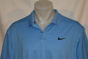 NIKE GOLF DRI-FIT XXL Men's S/S Polyester Polo Shirt Blue - Picture 1 of 5
