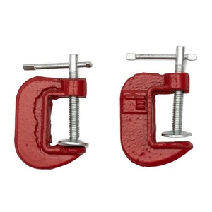 2pc HEAVY DUTY G CLAMP SET 1 JAW PADS CLAMPS WOODWORK CARPENTRY GADGETS SET UK - Picture 1 of 15