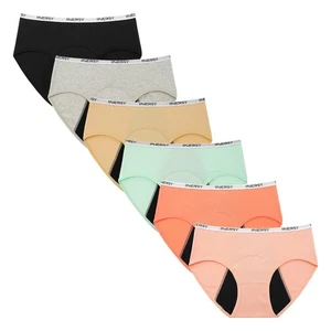 INNERSY Girls Period Underwear Hipster Cotton Menstrual Panties 6Pack XL (14-16) - Picture 1 of 6