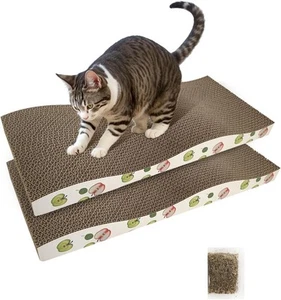 Cat Scratching Board, Corrugate Scratcher for Indoor 2pcs cat scratcher - Picture 1 of 7