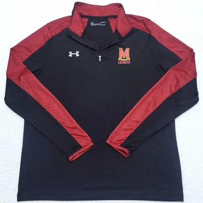 ВЫПУЩЕННЫЙ КОМАНДОЙ Under Armour HeatGear Maryland Terrapins лакросс 1/4 молнии мужской L - Изображение 1 из 4