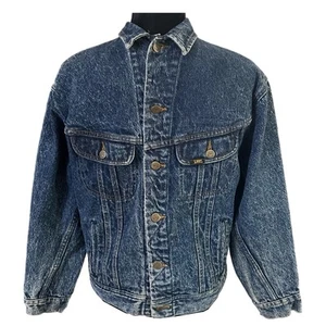 Vintage Lee Riders Denim Jacket 80s Stone Washed Lee Jean Jacket - Size 38 - Picture 1 of 14