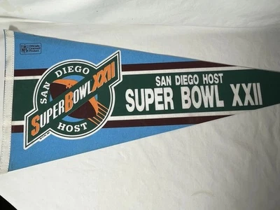 Vtg 1987 Super Bowl XXII San Diego pennant - Image 1 of 4