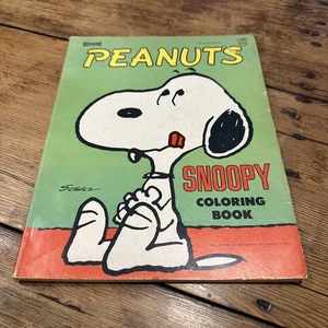 VTG PEANUTS COLORING BOOK FEATURING SNOOPY 1972 Some Pages Colored - Picture 1 of 24