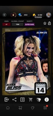Topps WWE SLAM *DIGITAL* - Free Pack Friday - Gold Alexa Bliss 1,586CC - Image 1 of 2