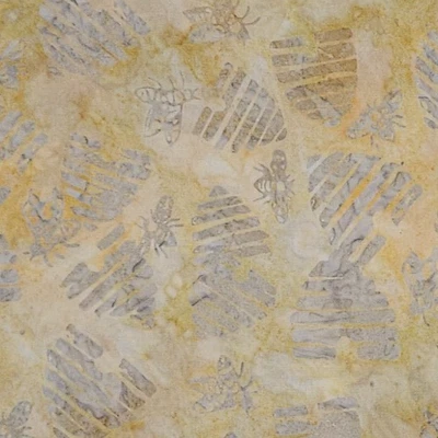 Tela Batik Abejas Colmenas de Abejas TONGA B2356 CERA DE ABEJAS ÁRBOLES ATEMPORALES MEDIA YARDA BTHY Foto 1 de 2