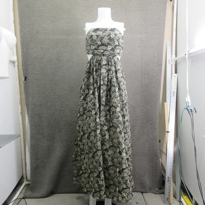 Rebecca Taylor Dress Womens 6 Black Floral Strapless Maxi Tie Back A22916D084 - Image 1 of 4