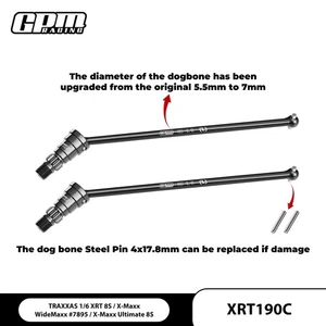 GPM Carbon Steel F/R Driveshaft For TRAXXAS 1/6 XRT 8S X-Maxx #7895 WideMaxx - Picture 1 of 2