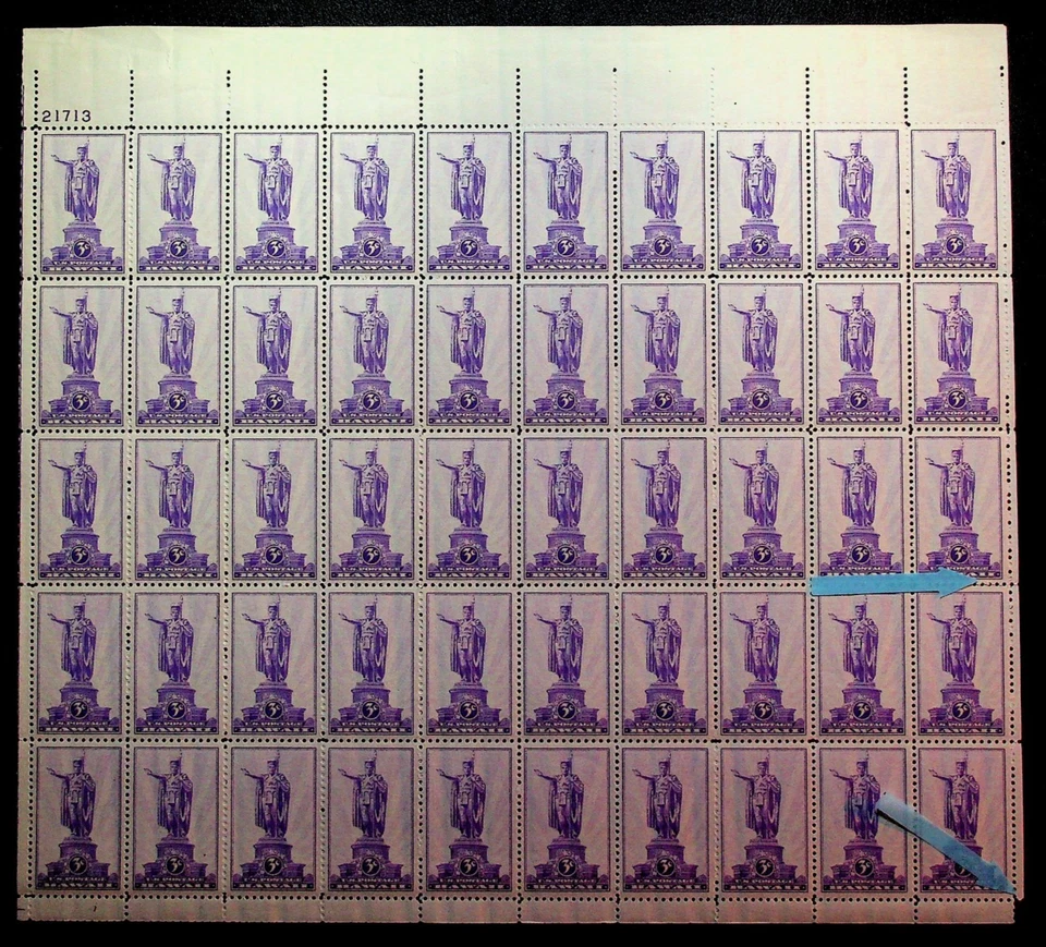 1- SHEET of 50 SCOTT# 799 MNH w/ MISSING LOWER RIGHT & PERF. SEPERATIONS - Image 1 of 1