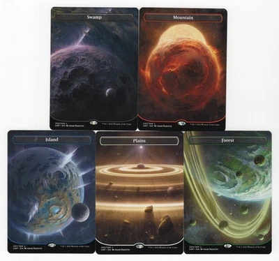 MTG - Unfinity - "Orbital" Full Art Basic Land Set - Non-foil - Near Mint - Image 1 of 2