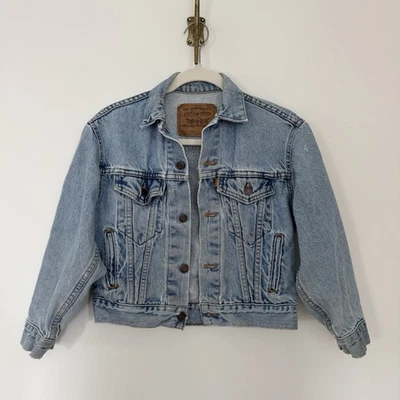 Kids Vintage Levi’s Jean Jacket Denim Youth Size 8/10 Small 90s Faded Distressed - Image 1 of 4