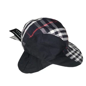 Burberry x Gosha Rubchinskiy Duckbill Cap M Navy Check Aerodynamic Hat Italy NEW - Picture 1 of 14