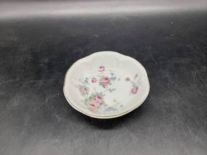 Vintage Porzellan handbemalt, Deutschland, rosa Rosen Beere Schüssel 4 7/8" breit - Bild 1 von 6