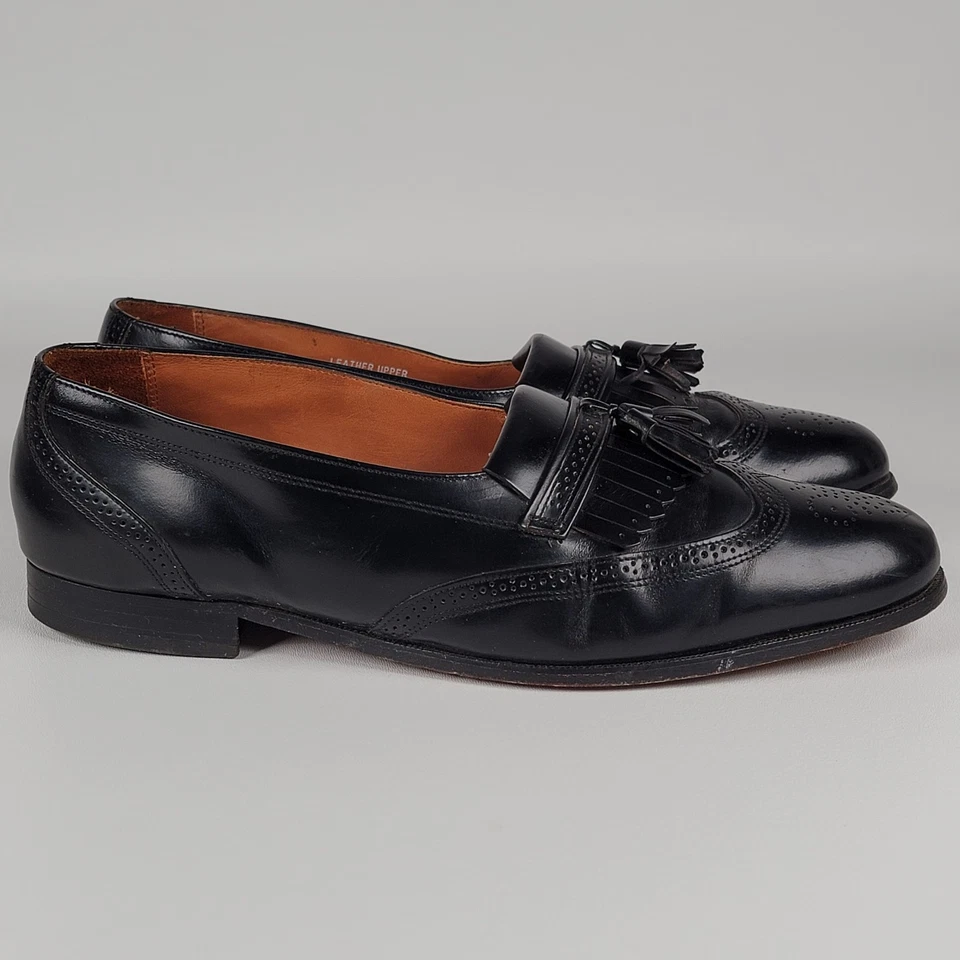 Bostonian Classics Mens 13M First Flex Black Leather Tassel Wing Tip Loafer - Image 1 of 4