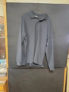 L.L. Bean Men's Long Sleeve Polo Shirt, size L, black, Cotton - Picture 1 of 6
