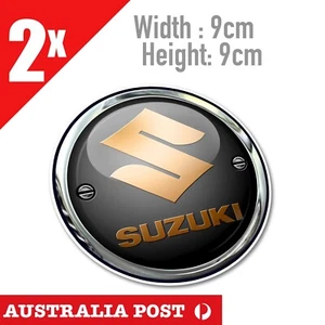 SUZUKI Round Badge Logo Racing Gold Stickers - Picture 1 of 4