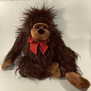 Orang-Utan 16 Zoll Plüsch rote Schleife Scruffy Fell Affe - Bild 1 von 10