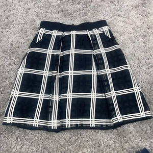 Milly Minis Black Check Skirt with Pleats Girls Size 10 Lined Pockets Adjustable - Picture 1 of 14
