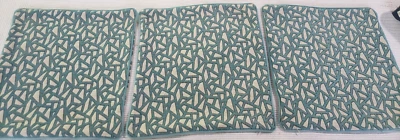 Set of 3 Surya Aqua Square Pillow Covers Geometric 18" x 18" - Image 1 of 4