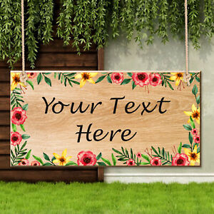 Personalised Wooden Hanging Plaque Garden Sign Summer House Shed Sign Home Decor