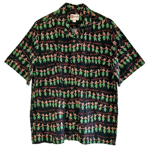 Hilo Hattie The Hawaiian Original SZ XXL Hulu Girls Black Green Red Cotton Shirt - Picture 1 of 6