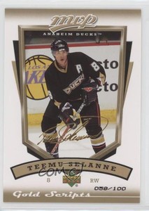 2006-07 Upper Deck MVP Gold Script /100 Teemu Selanne #4 HOF