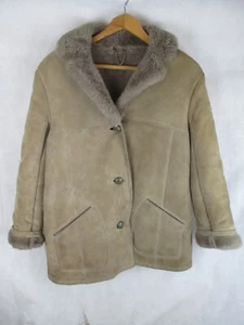 Vintage Retro Ladies Baileys of Glastonbury Sheepskin/Sheerling Coat UK Size 14 - Picture 1 of 12