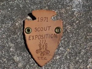 BSA Boy Scout Timber Trails 1971 Scout  Exposition Leather Bolo Vintage Michigan - Picture 1 of 2