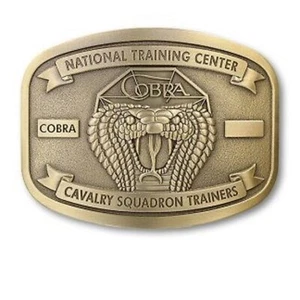 4" CAVALRY NATIONAL TRAINING CENTER COBRA BELT BUCKLE - Picture 1 of 2