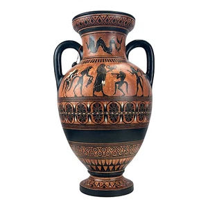 Gott Dionysos mit Satyrn Symposium Amphora Vase antike griechische Keramik - Bild 1 von 11
