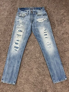 American Eagle Slim Straight Jeans Herren 28x32 Blau Denim Distressed Baumwolle - Bild 1 von 15
