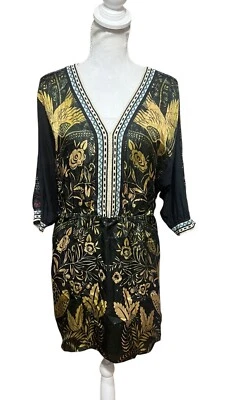 Vestido Custo Barcelona LUX Birdie Talla 40 Colorido Multi Estampado 100% Seda Estampado Pájaro Foto 1 de 4