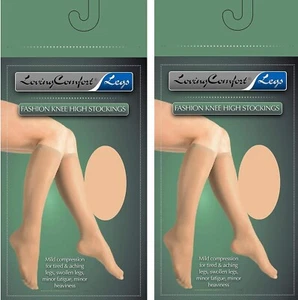 2 Pair Loving Comfort Compression Stockings Knee High X-Large Unisex 15-20 mmHg - Picture 1 of 1