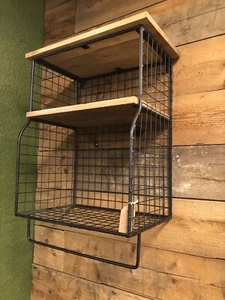 Industrial wall unit shelving unit Gym style mesh wall shelf storage unit Bar - Picture 1 of 12