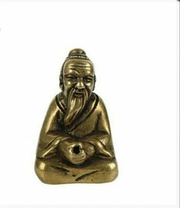 Statua Taoismo Rame Lao-Tzu LaoZi statuine ornamenti bruciatore incenso arredamento casa - Foto 1 di 6