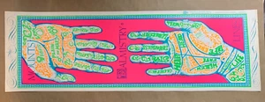 MOUNTS PALMISTRY LINES VINTAGE 1970's BLACKLIGHT HEADSHOP POSTER By DUNHAM - Picture 1 of 6