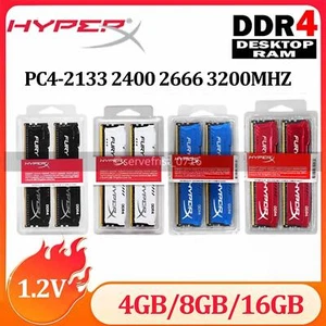HyperX DDR4 RAM 4GB 8GB 16GB Desktop Memory DIMM 2133 2400 2666 3200MHZ Kit Lot - Picture 1 of 8