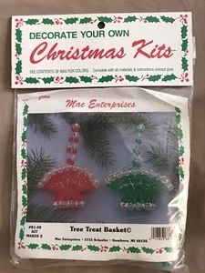 Merri Mac Baum Leckerli Korb Weihnachtsschmuck Kit #81-20 ergibt 2 Neu aus altem Lagerbestand - Bild 1 von 3