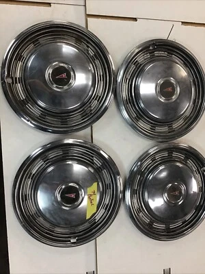 73-74 Pontiac 15" Set Of 4 Hubcaps Grand Prix LeMans Safari Catalina Bonneville Foto 1 de 4