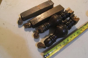 Menge 4 Vintage Antik Möbel Kommode Lenkrollen Räder 1 1/8" x 5/8" - Bild 1 von 11