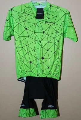 PHTXOLUE Para hombres M Negro Verde Neón Ciclismo Jersey Conjunto Manga Corta Top Culotte con tirantes Foto 1 de 4