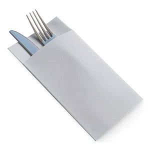 Tovagliolo Pocket Tinta Unita Grigio Perla 33x40cm 50pz per Posate - Ristorante - Foto 1 di 4