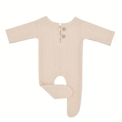 Macacão adereços de fotografia bebê recém-nascido menina menino roupas infantis botão - Imagem 1 de 4