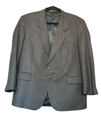 Cross & Windsor Blazer Sport Coat Suit Jacket Mens 44 Short Dark Gray 100% Wool - Image 1 of 4