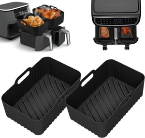 Premium Ninja AF400UK & AF451UK Silicone Liners - 2Pcs Large Silicone Air Fryer. - Picture 1 of 8