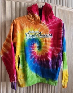 Kids Hoodie Sz M CALIFORNIA'S GREAT AMERICA Tie Dye Sweatshirt 100% Cotton Retro - Picture 1 of 6