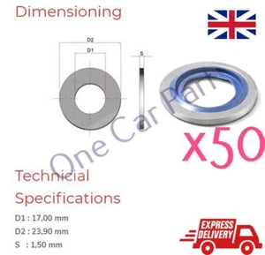 50x M16 Metric Washers Bonded Seal Sealing O-Ring Auto Pneumatic Hydraulic - Bild 1 von 3
