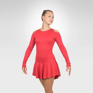 Eislauf Eiskunstlauf Kleid Gr. SMALL Erwachsene rot mit Kristallen - Bild 1 von 2